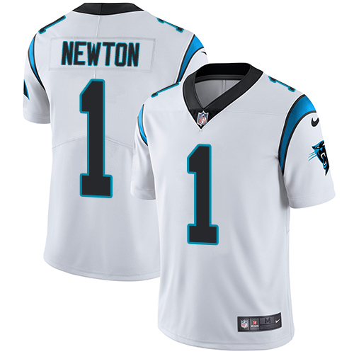 Nike Panthers #1 Cam Newton White Youth Stitched NFL Vapor Untouchable Limited Jersey - Click Image to Close
